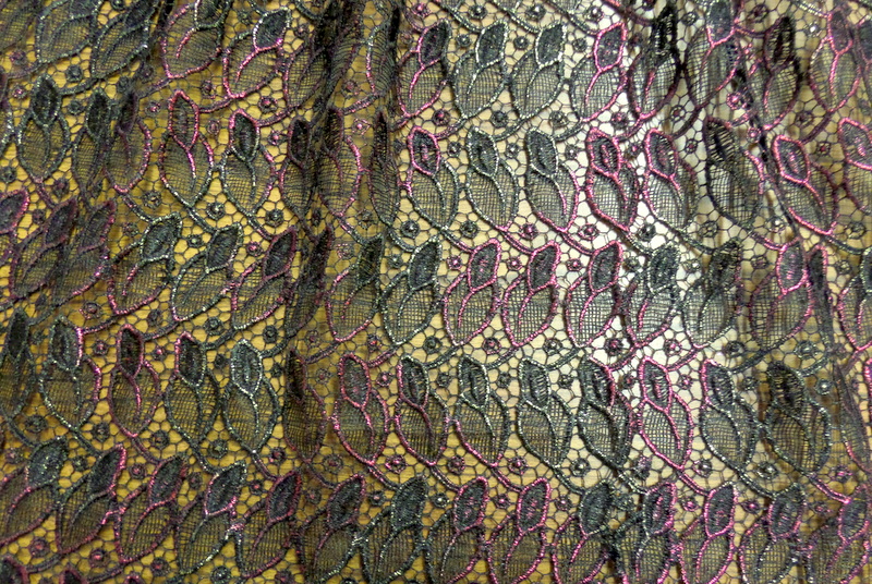 3.Fuchsia-Gold Novelty Fabric#4